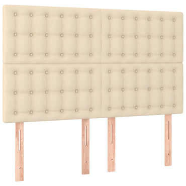 vidaXL Kopfteil Creme 144x5x118/128 cm Stoff