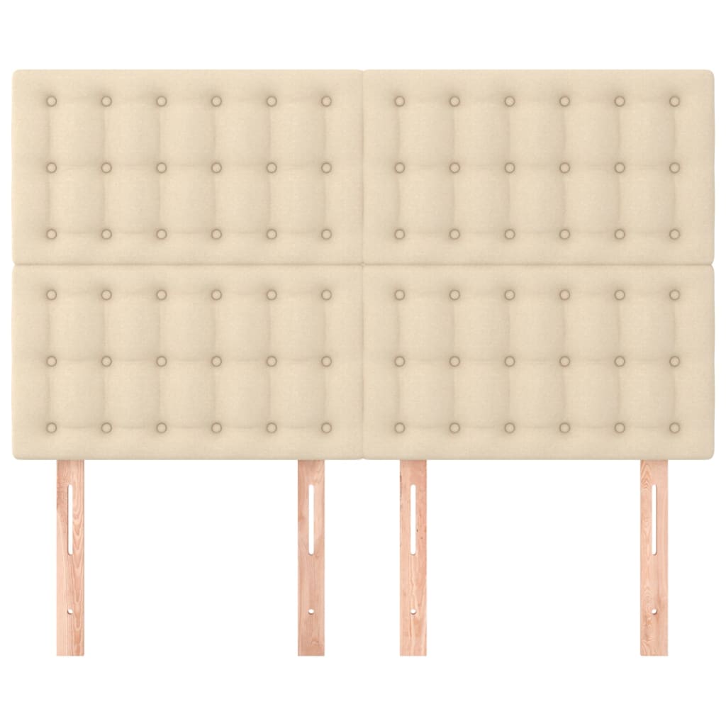 vidaXL Kopfteil Creme 144x5x118/128 cm Stoff