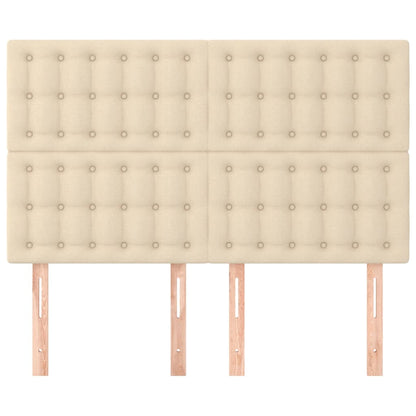 vidaXL Kopfteil Creme 144x5x118/128 cm Stoff