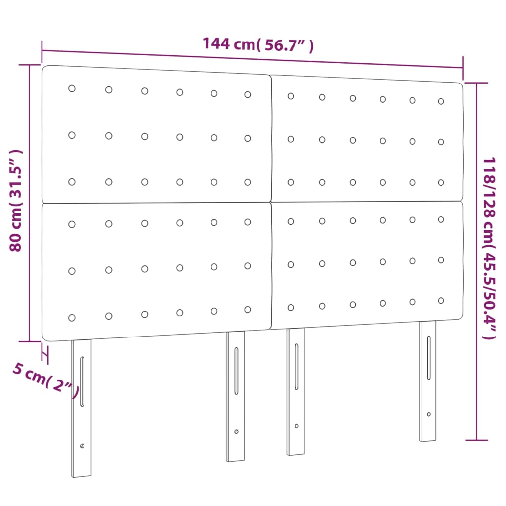 vidaXL Kopfteil Creme 144x5x118/128 cm Stoff