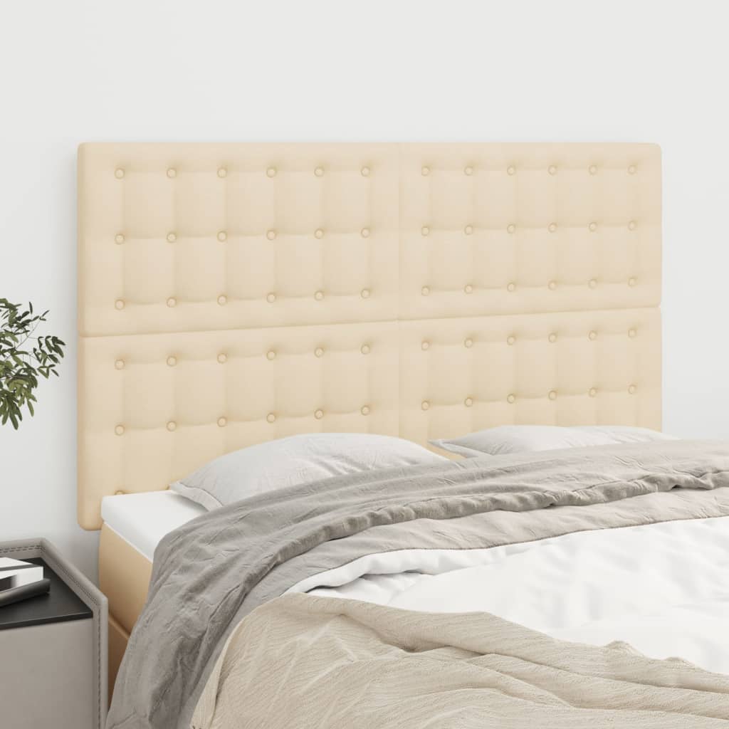 vidaXL Kopfteil Creme 144x5x118/128 cm Stoff