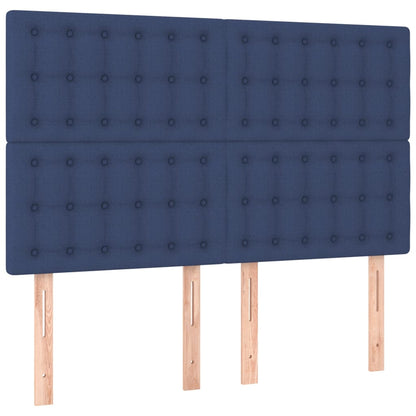 vidaXL Kopfteil Blau 144x5x118/128 cm Stoff