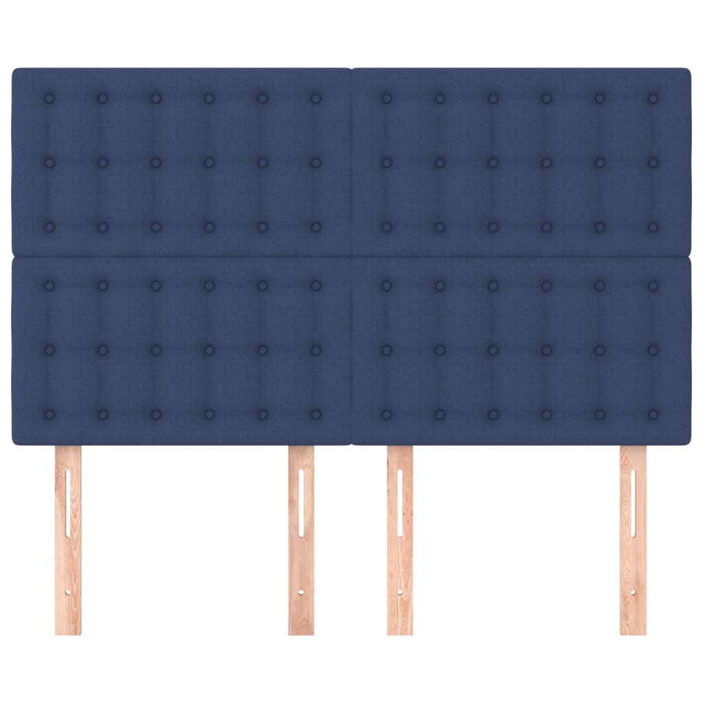 vidaXL Kopfteil Blau 144x5x118/128 cm Stoff