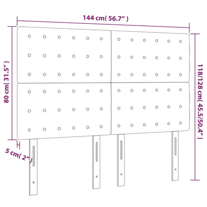 vidaXL Kopfteil Blau 144x5x118/128 cm Stoff