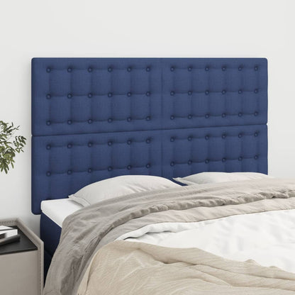 vidaXL Kopfteil Blau 144x5x118/128 cm Stoff