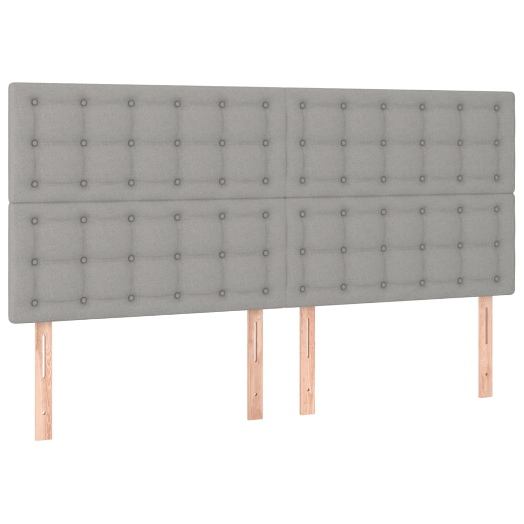 vidaXL Kopfteil Hellgrau 160 x 5 x 118/128 cm Stoff