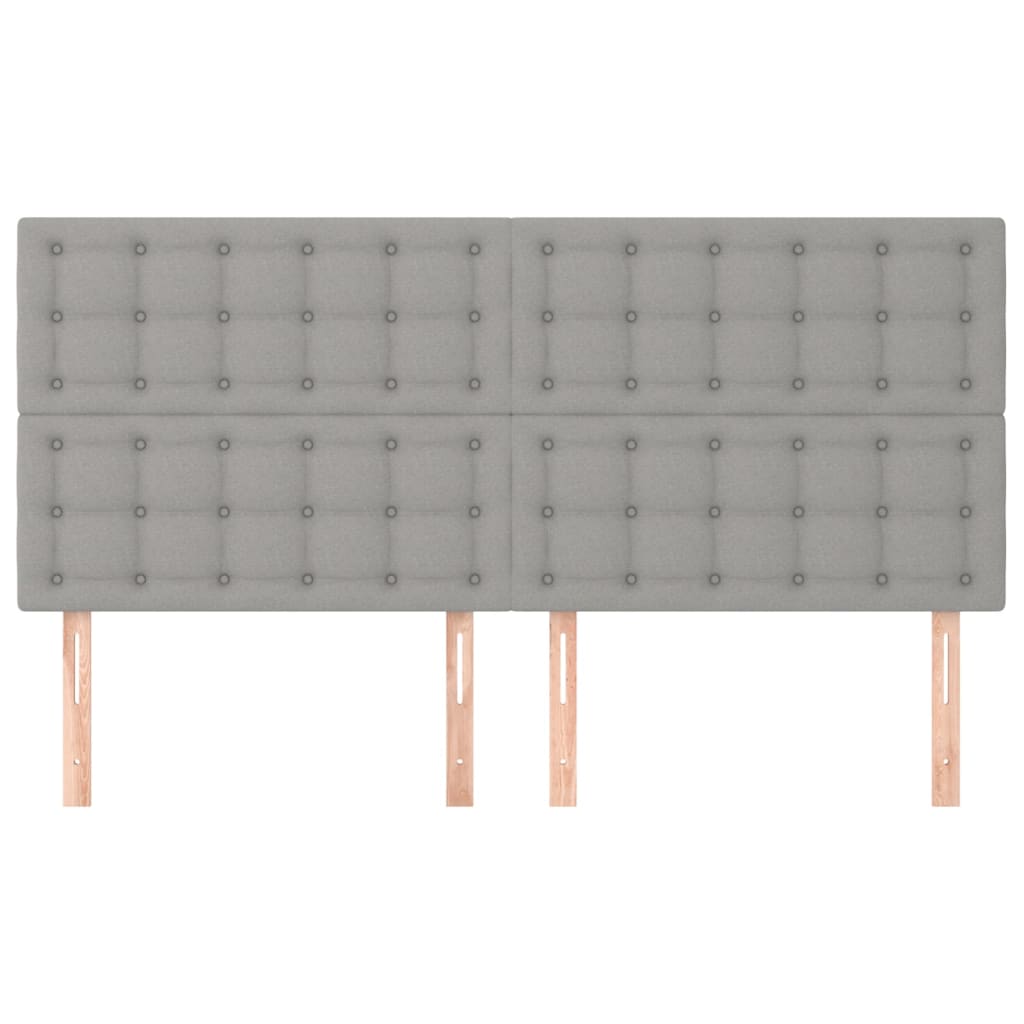 vidaXL Kopfteil Hellgrau 160 x 5 x 118/128 cm Stoff