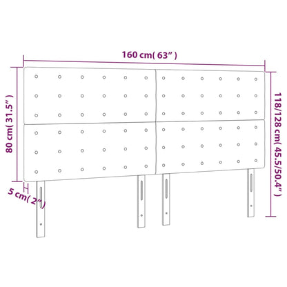 vidaXL Kopfteil Hellgrau 160 x 5 x 118/128 cm Stoff