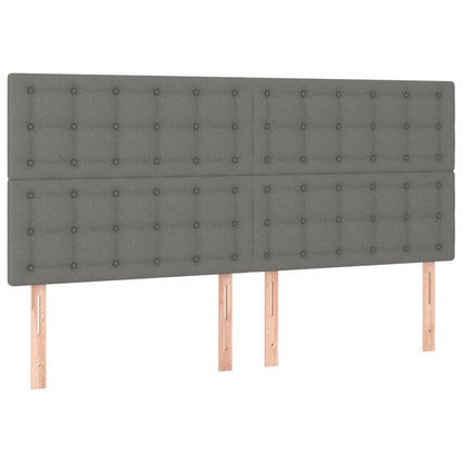 vidaXL Kopfteil Dunkelgrau 160 x 5 x 118/128 cm Stoff