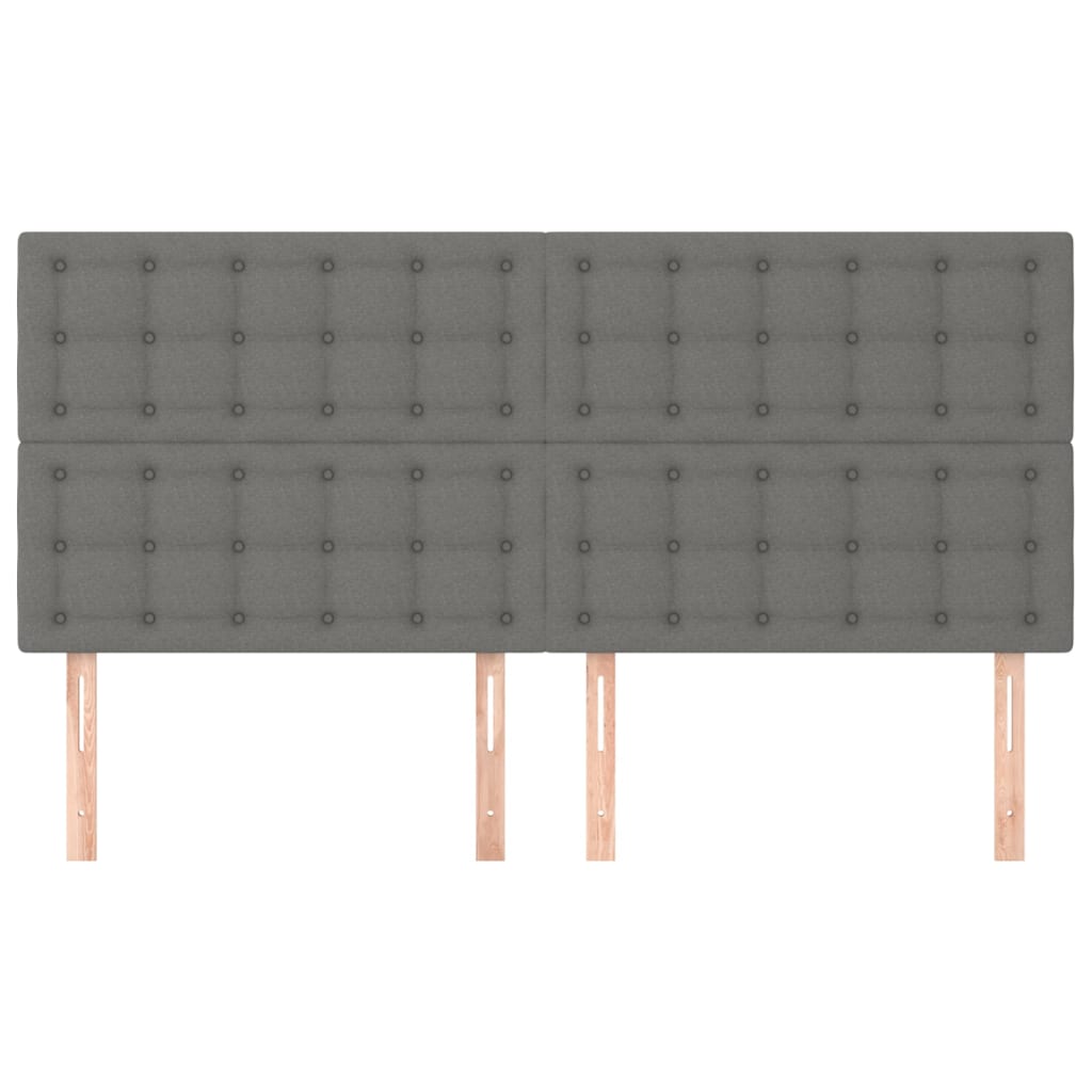 vidaXL Kopfteil Dunkelgrau 160 x 5 x 118/128 cm Stoff