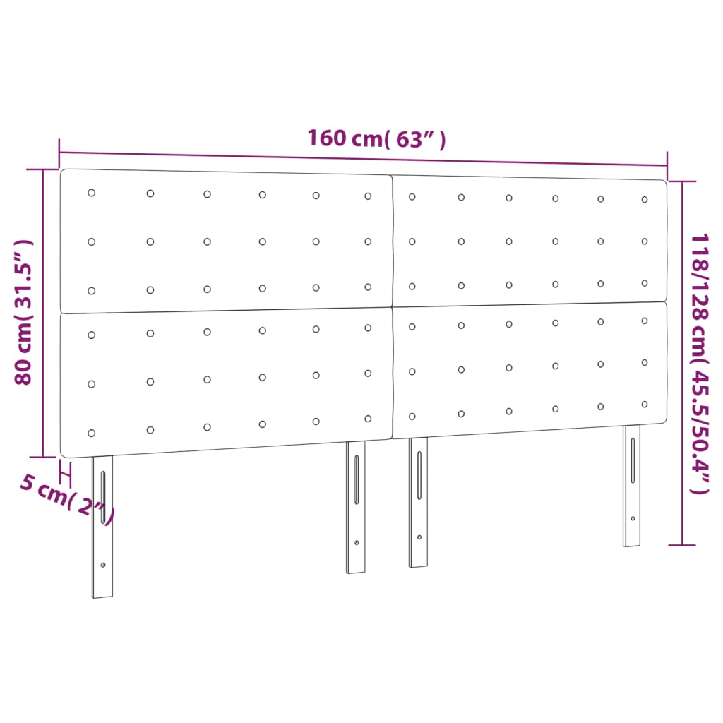 vidaXL Kopfteil Dunkelgrau 160 x 5 x 118/128 cm Stoff