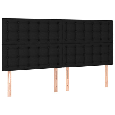 vidaXL Kopfteil Schwarz 160 x 5 x 118/128 cm Stoff