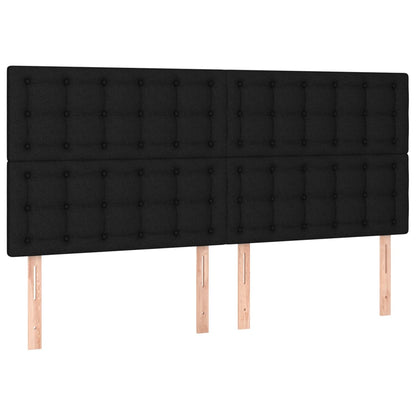 vidaXL Kopfteil Schwarz 160 x 5 x 118/128 cm Stoff