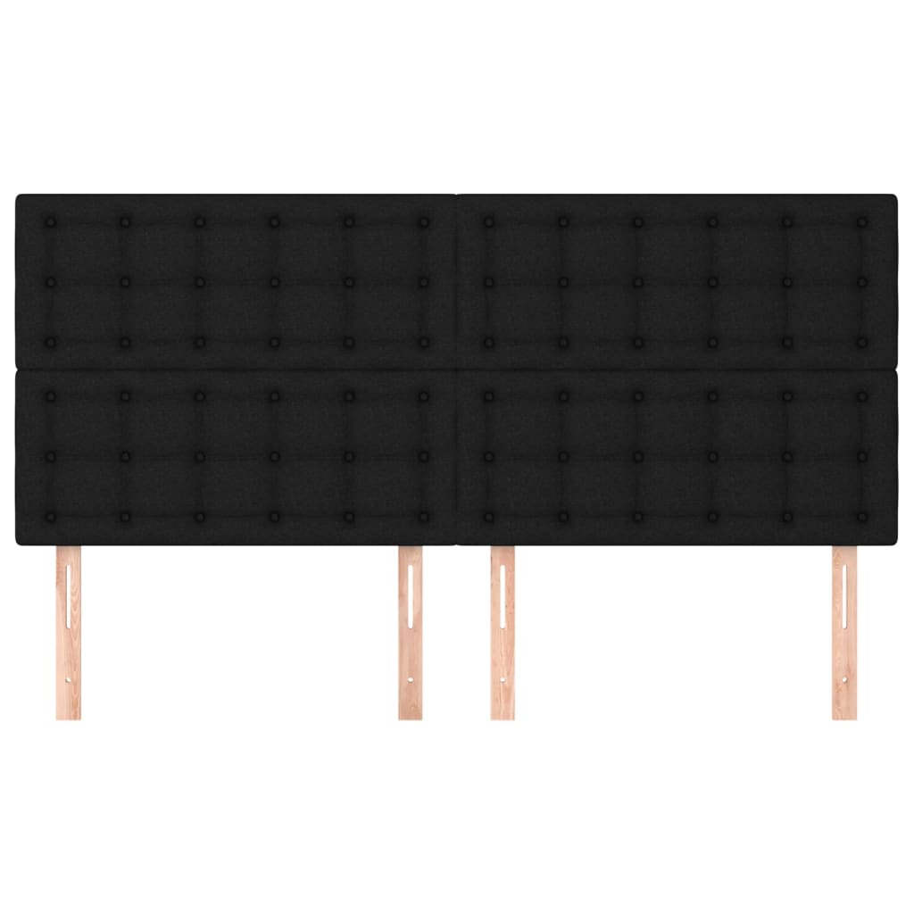 vidaXL Kopfteil Schwarz 160 x 5 x 118/128 cm Stoff