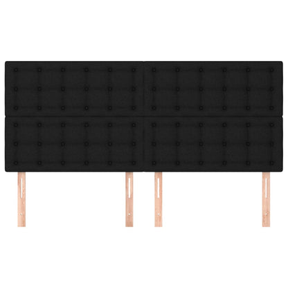 vidaXL Kopfteil Schwarz 160 x 5 x 118/128 cm Stoff