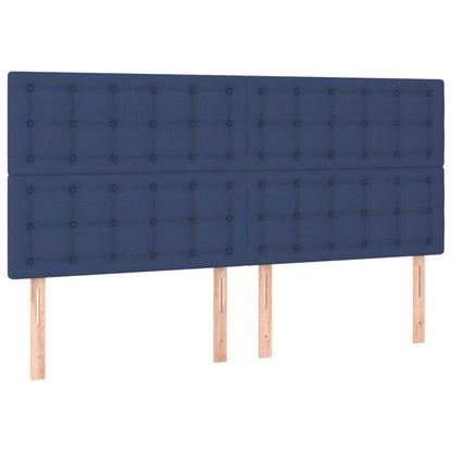 vidaXL Kopfteil Blau 160x5x118/128 cm Stoff