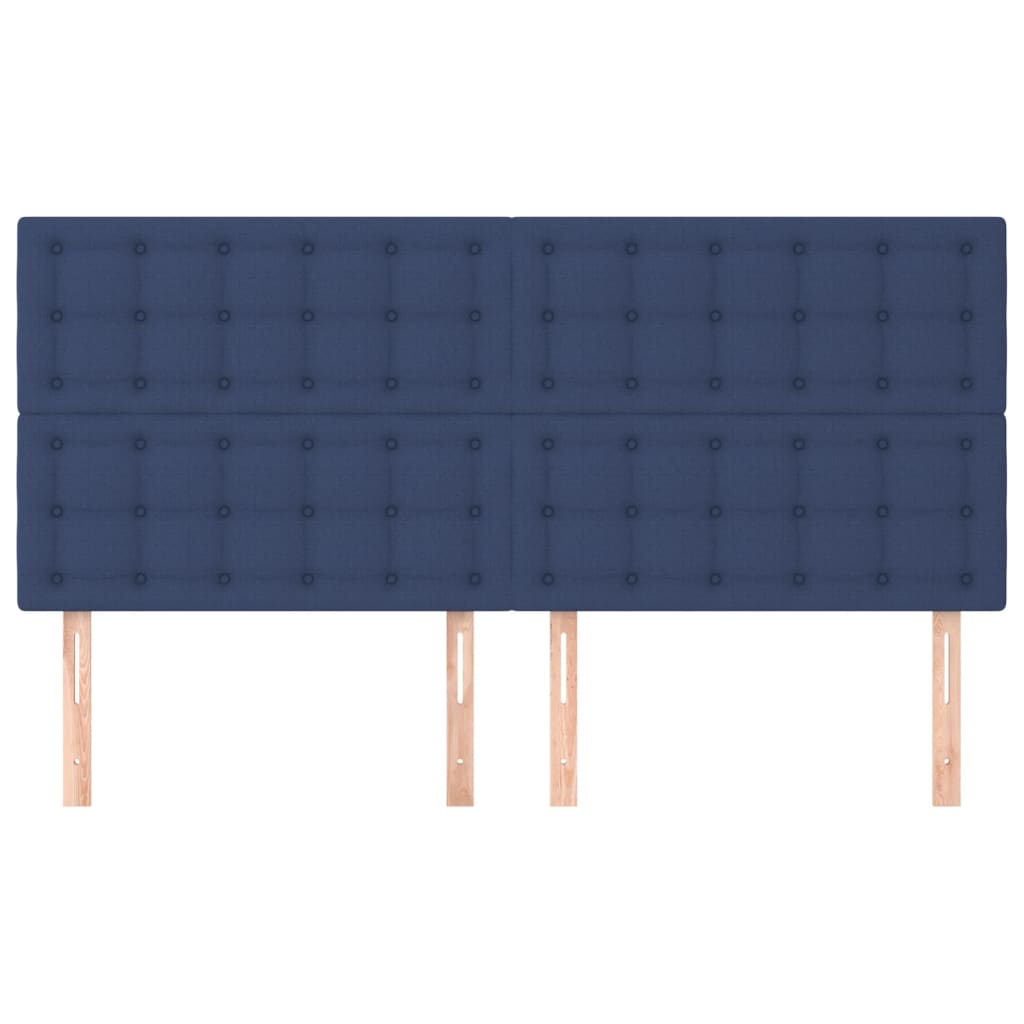 vidaXL Kopfteil Blau 160x5x118/128 cm Stoff