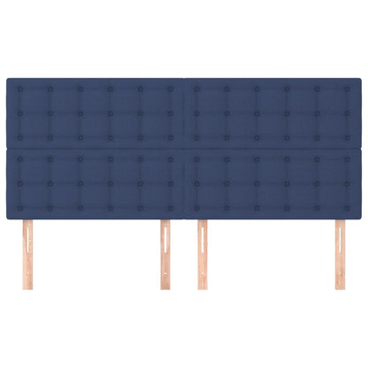vidaXL Kopfteil Blau 160x5x118/128 cm Stoff