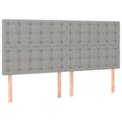 vidaXL Kopfteil Hellgrau 180 x 5 x 118/128 cm Stoff