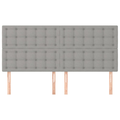 vidaXL Kopfteil Hellgrau 180 x 5 x 118/128 cm Stoff