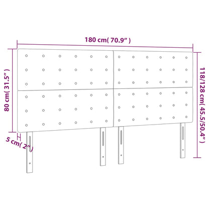 vidaXL Kopfteil Schwarz 180 x 5 x 118/128 cm Stoff