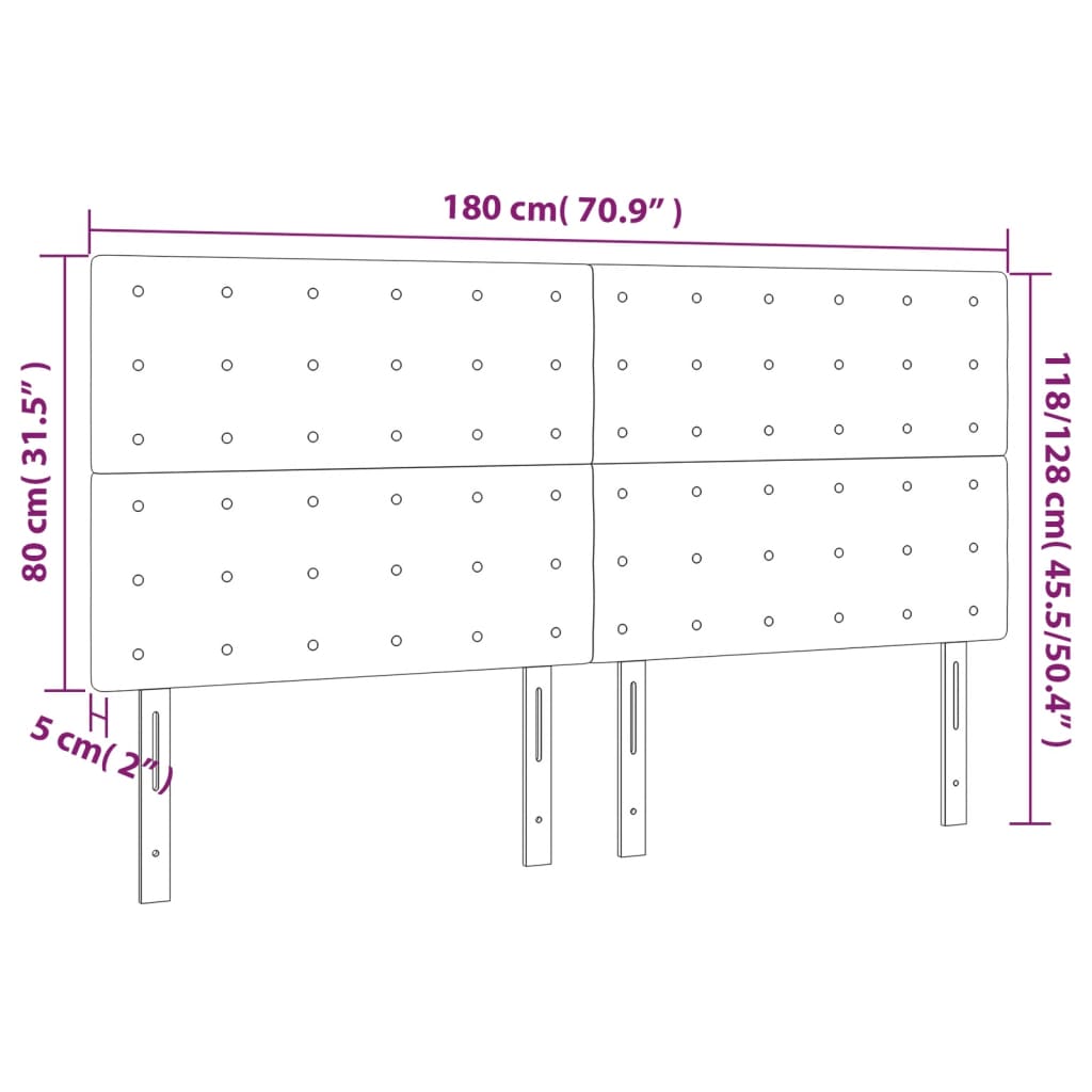vidaXL Kopfteil Taupe 180x5x118/128 cm Stoff