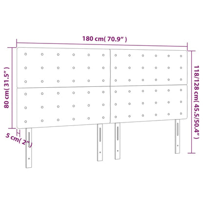 vidaXL Kopfteil Taupe 180x5x118/128 cm Stoff
