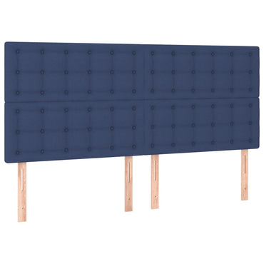 vidaXL Kopfteil Blau 180x5x118/128 cm Stoff