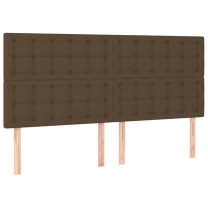 vidaXL Kopfteil Dunkelbraun 200 x 5 x 118/128 cm Stoff