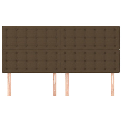 vidaXL Kopfteil Dunkelbraun 200 x 5 x 118/128 cm Stoff