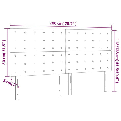 vidaXL Kopfteil Dunkelbraun 200 x 5 x 118/128 cm Stoff