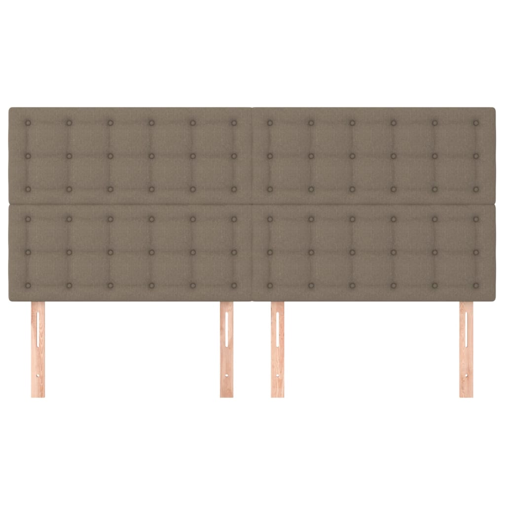 vidaXL Kopfteil Taupe 200 x 5 x 118/128 cm Stoff