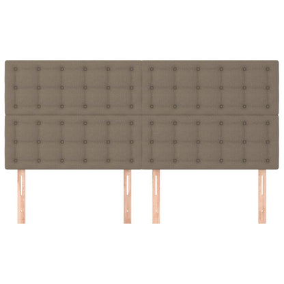 vidaXL Kopfteil Taupe 200 x 5 x 118/128 cm Stoff