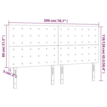 vidaXL Kopfteil Taupe 200 x 5 x 118/128 cm Stoff