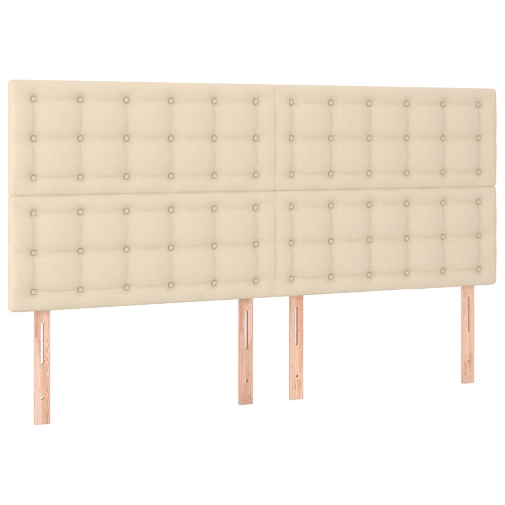 vidaXL Kopfteil Creme 200 x 5 x 118/128 cm Stoff