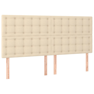 vidaXL Kopfteil Creme 200 x 5 x 118/128 cm Stoff