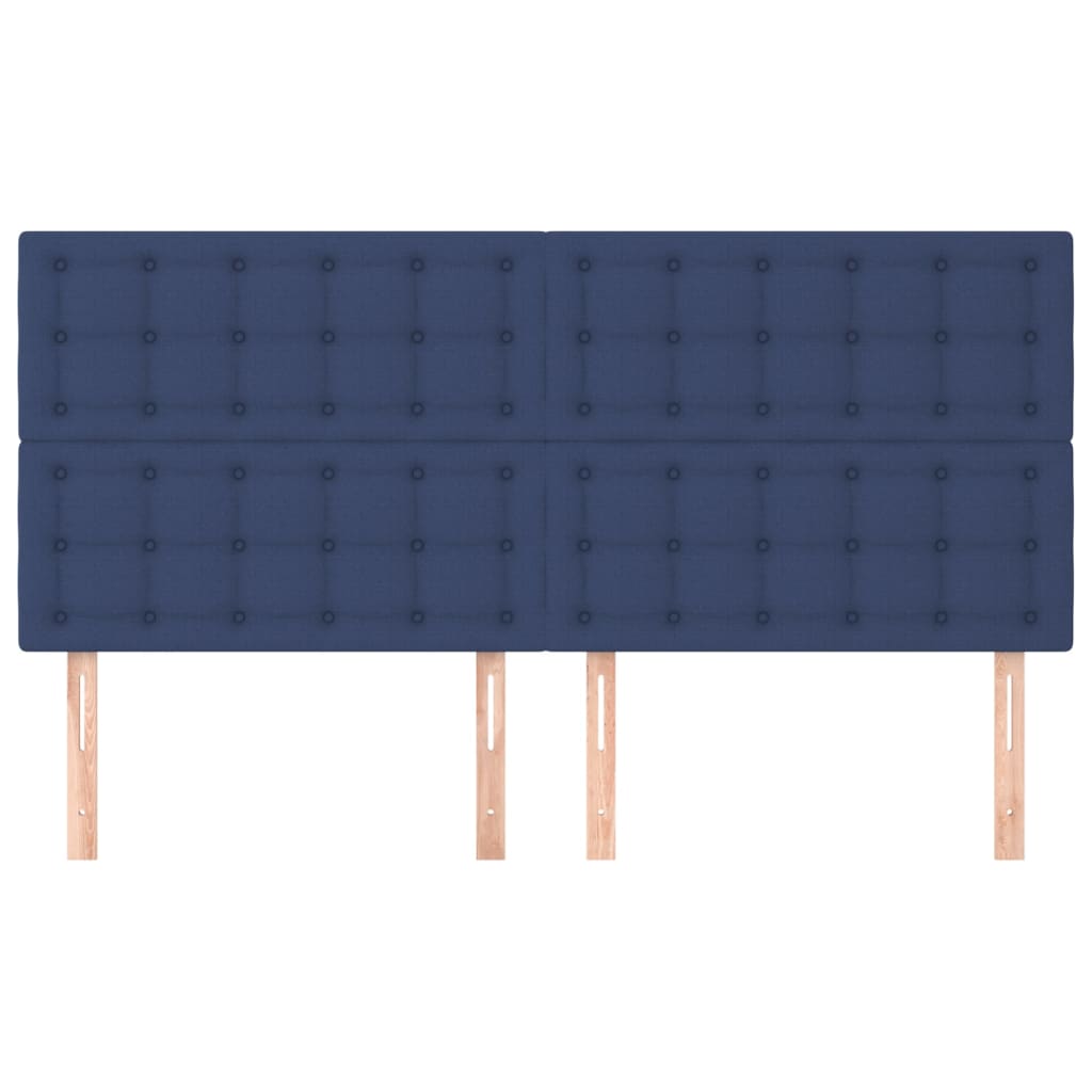 vidaXL Kopfteil Blau 200 x 5 x 118/128 cm Stoff
