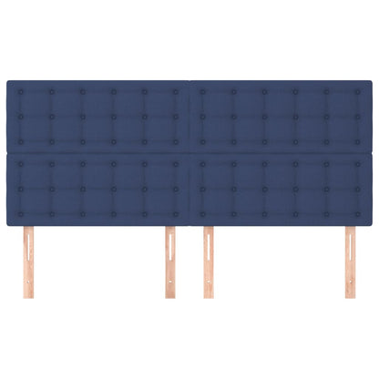 vidaXL Kopfteil Blau 200 x 5 x 118/128 cm Stoff