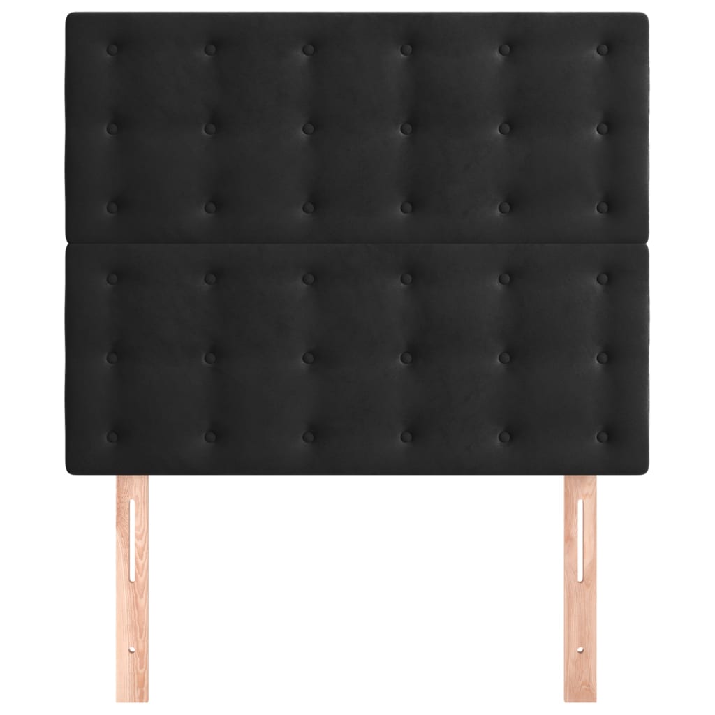 vidaXL Kopfteil Schwarz 80x5x118/128 cm Samt