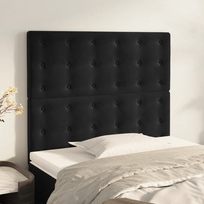 vidaXL Kopfteil Schwarz 80x5x118/128 cm Samt