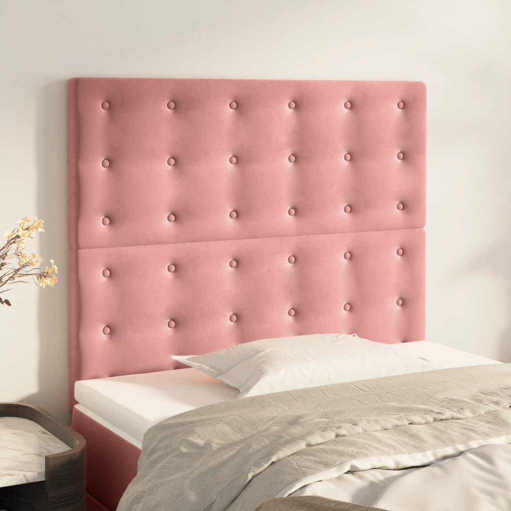 vidaXL Kopfteil Rosa 80x5x118/128 cm Samt