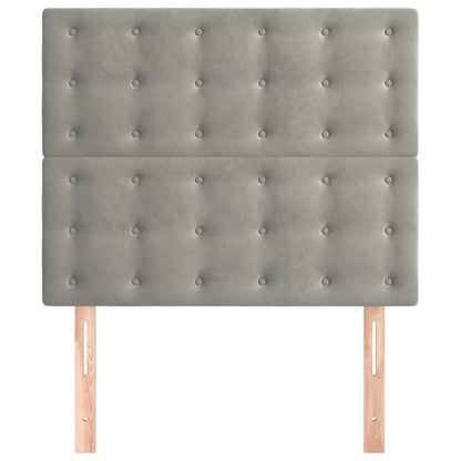 vidaXL Kopfteil Hellgrau 90x5x118/128 cm Samt