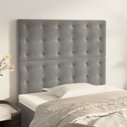 vidaXL Kopfteil Hellgrau 90x5x118/128 cm Samt