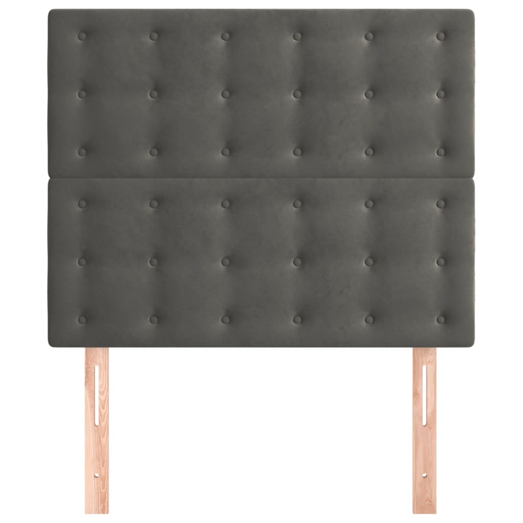 vidaXL Kopfteil Dunkelgrau 90 x 5 x 118/128 cm Samt