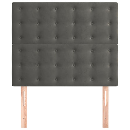 vidaXL Kopfteil Dunkelgrau 90 x 5 x 118/128 cm Samt