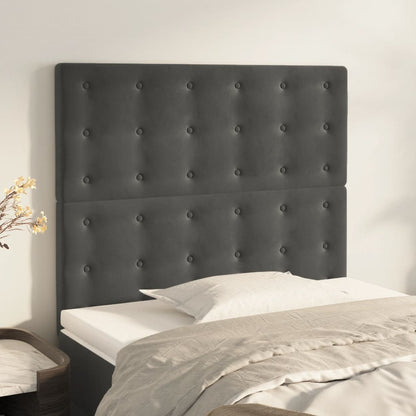 vidaXL Kopfteil Dunkelgrau 100 x 5 x 118/128 cm Samt