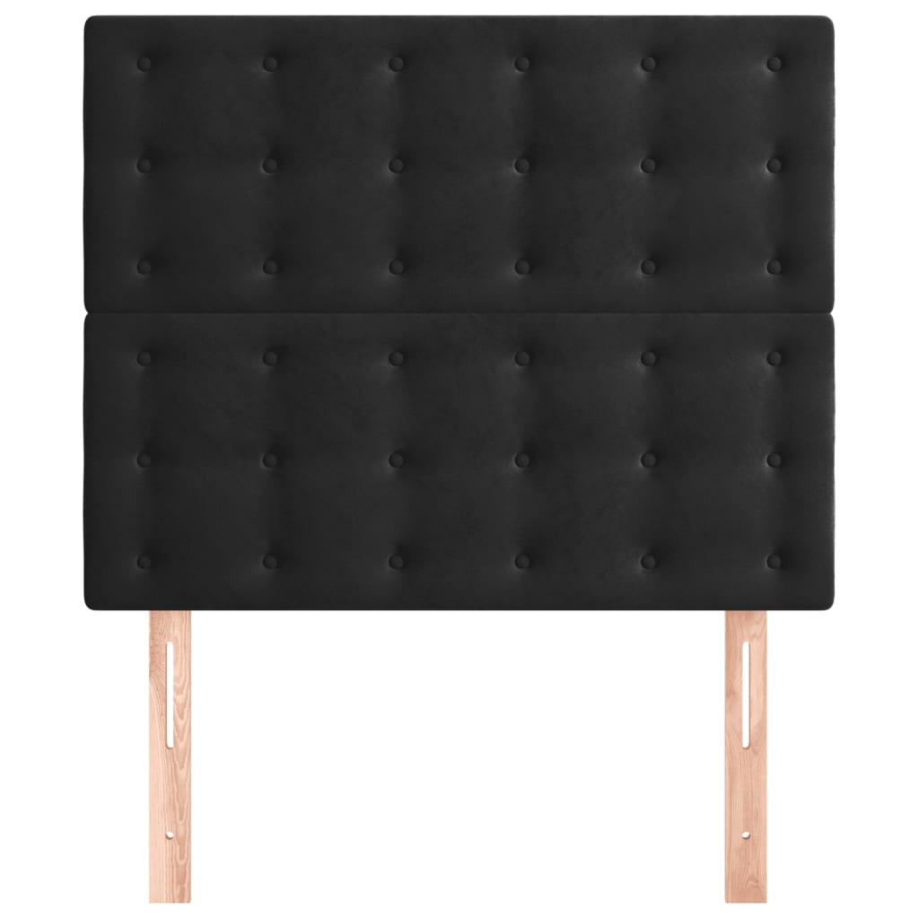 vidaXL Kopfteil Schwarz 100x5x118/128 cm Samt
