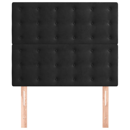 vidaXL Kopfteil Schwarz 100x5x118/128 cm Samt