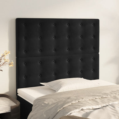vidaXL Kopfteil Schwarz 100x5x118/128 cm Samt