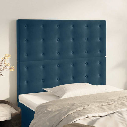 vidaXL Kopfteil Dunkelblau 100x5x118/128 cm Samt